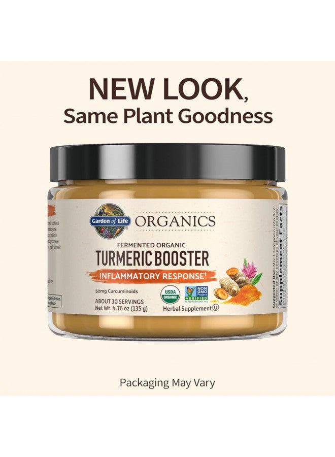 Garden of Life mykind Organics Turmeric Booster Inflammatory Response Powder - 30 Servings, 50mg Curcumin (95% Curcuminoids) & Probiotics, Organic Non-GMO Vegan & Gluten Free Herbal Supplements