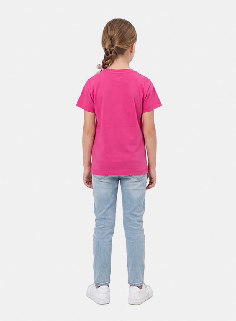 Andora Regular Fit Slip On Printed Girls T-Shirt - Fuchsia - Image 4