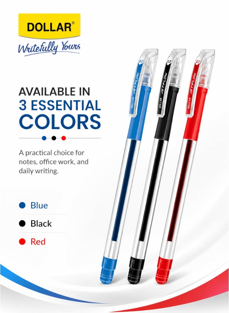 Dollar Jetflow 0.7 mm Fine-Point Hybrid Ballpoint Pen – Smooth Writing | Blue - Image 2