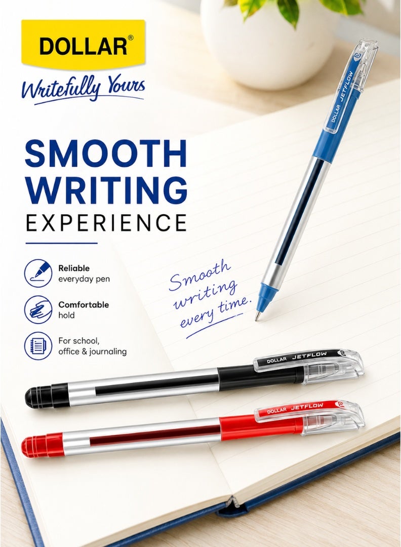 Dollar Jetflow 0.7 mm Fine-Point Hybrid Ballpoint Pen – Smooth Writing | Blue - Image 3
