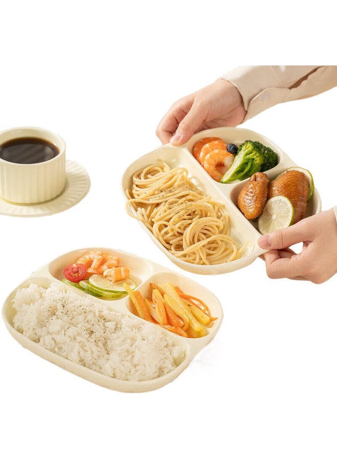 Caizhi Ceramic Divided Plate, Compartmented Plate, Student Breakfast Plate, Dumpling Plate, Fruit Plate, 211 Low-Fat Plate, Cz6968 - Image 1