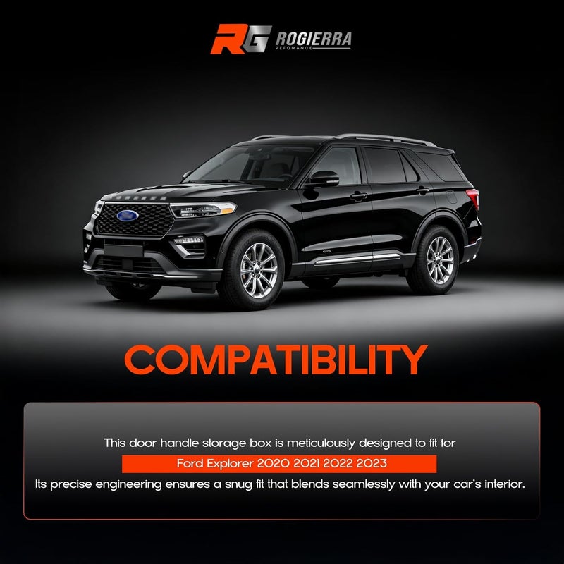 Rogierra Front Door Storage Box for Ford Explorer 2020-2023 - 2 Pack - Image 2