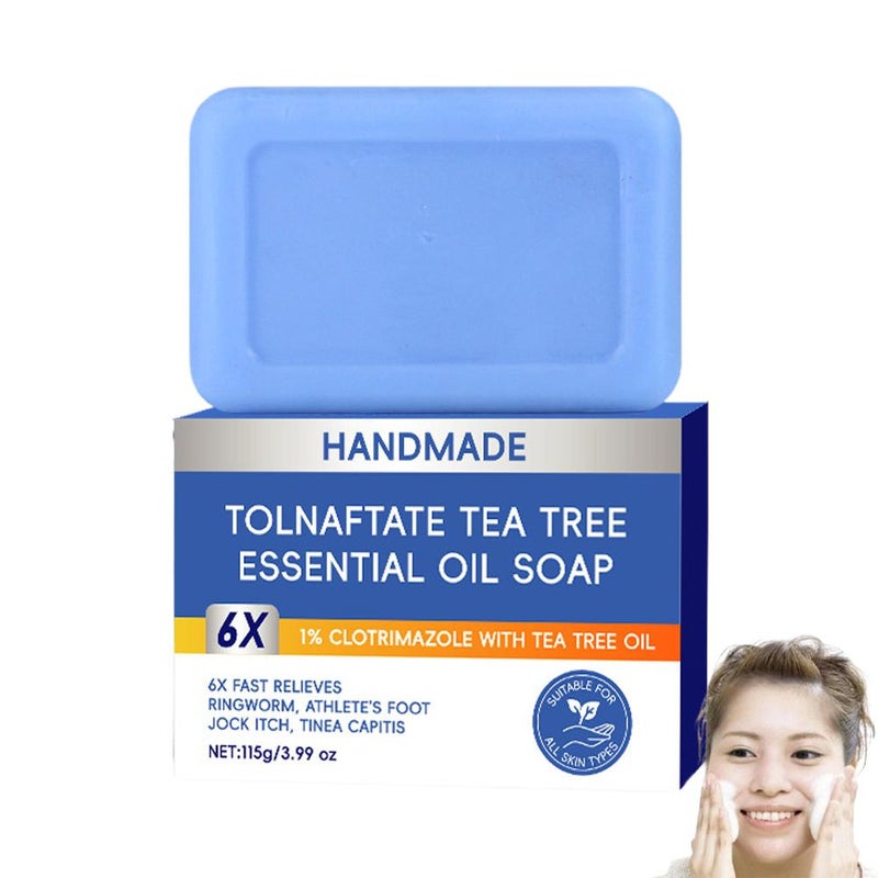 Tolnaphthalene ester soap for face and body, tea tree essential oil soap, handmade soap - Image 1