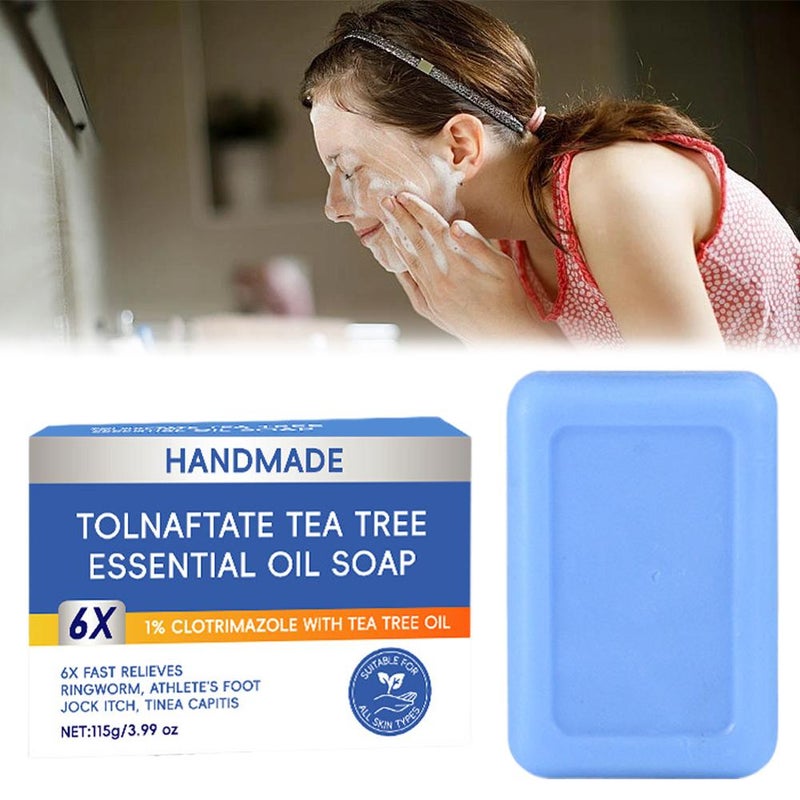Tolnaphthalene ester soap for face and body, tea tree essential oil soap, handmade soap - Image 3