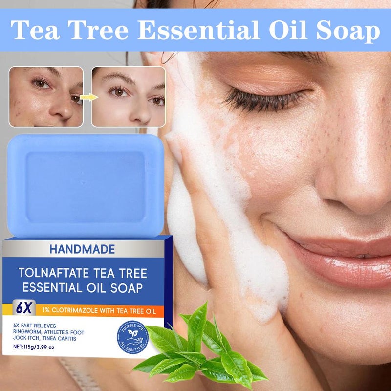Tolnaphthalene ester soap for face and body, tea tree essential oil soap, handmade soap - Image 4