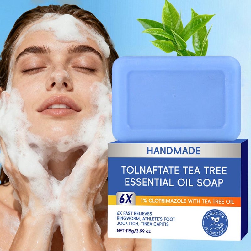 Tolnaphthalene ester soap for face and body, tea tree essential oil soap, handmade soap - Image 5