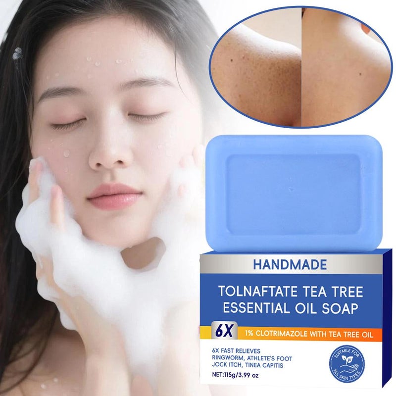 Tolnaphthalene ester soap for face and body, tea tree essential oil soap, handmade soap - Image 2