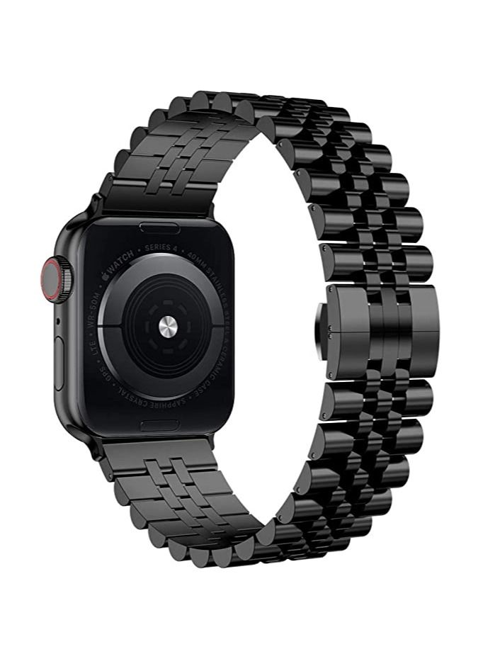 Compatible with Apple Watch Band Series 5 44mm 42mm, Stainless Steel iWatch Band with Butterfly Folding Clasp for iWatch Band Series 5/4/3/2/1 - Image 2
