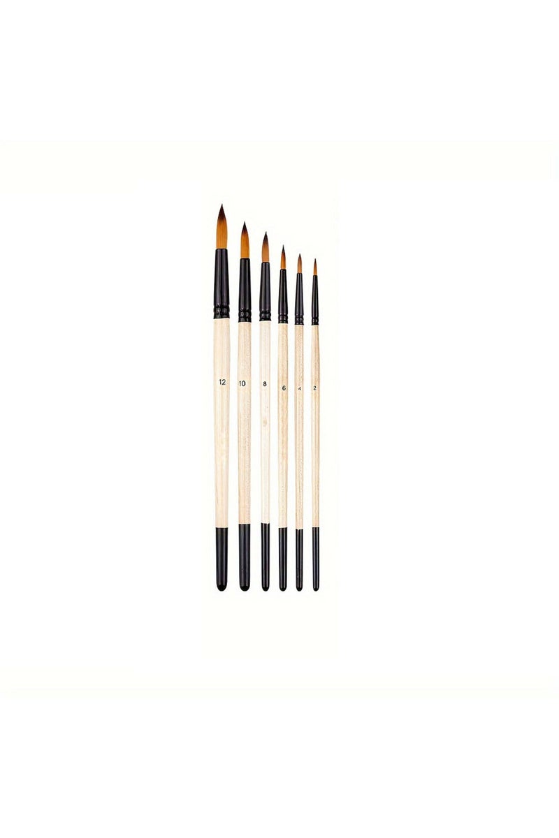 erorex Round Tip 6pcs Paint Brushes Set Soft Nylon Filbert Angular Flat Round Pointed Tip Acrylic Paint Bru