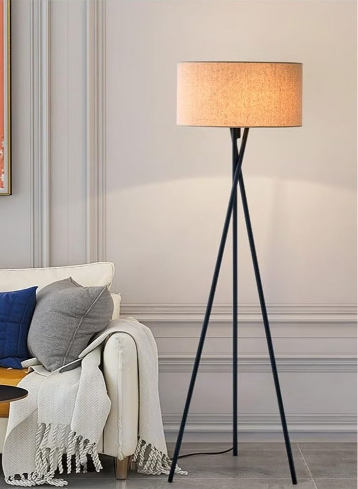 بريمو بلس مصباح أرضي مثلث إبداعي أسود، مصباح أرضي LED، مناسب للدراسة وغرفة النوم وغرفة المعيشة باللون الأسود 42x42160, مصباح أرضي ثلاثي القوائم بإضاءة LED و3 درجات حرارة للألوان مع غطاء كتان وزاوية قابلة للتعديل، لغرفة المعيشة والنوم و المكتب مع جهاز تحكم عن بعد - Image 3