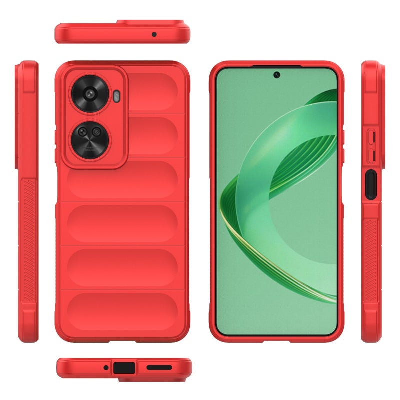 HuHa Protective Cover For Huawei nova 11 SE Magic Shield TPU + Flannel Phone Case(Red) - Image 2