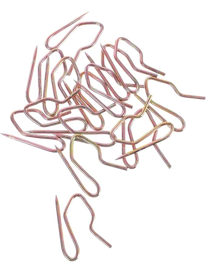 750 Pcs Curtain Pin Hooks Golden Metal Hanger Hooks For Curtain Rod Door Shower Drapery Slip - Image 1