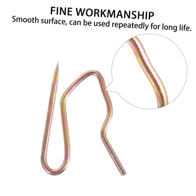 750 Pcs Curtain Pin Hooks Golden Metal Hanger Hooks For Curtain Rod Door Shower Drapery Slip - Image 3