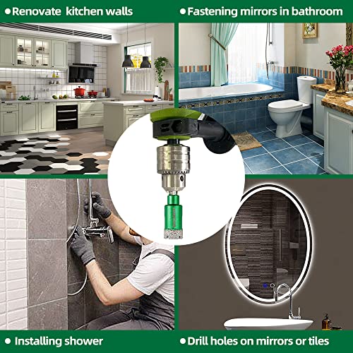KURSTOL Diamond Core Drill Bit Kit - 6/8/10/20/25/28/35/45/50/65mm Triangle Shank +35mm Hex Shank Beveling Chamfer Bit Tile Hole Saws for Dry Drilling Porcelain Ceramic Tile Granite Marble Stone - Image 3