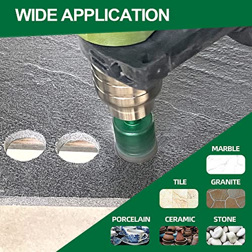 KURSTOL Diamond Core Drill Bit Kit - 6/8/10/20/25/28/35/45/50/65mm Triangle Shank +35mm Hex Shank Beveling Chamfer Bit Tile Hole Saws for Dry Drilling Porcelain Ceramic Tile Granite Marble Stone - Image 5