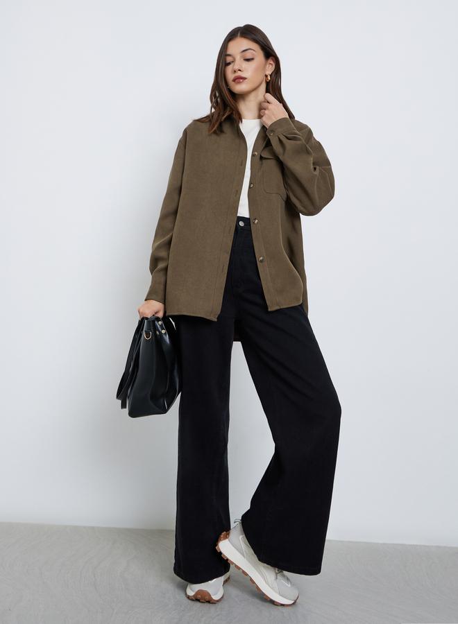 ستايلي بلوزة بأكمام طويلة مع تفاصيل جيب - Image 2