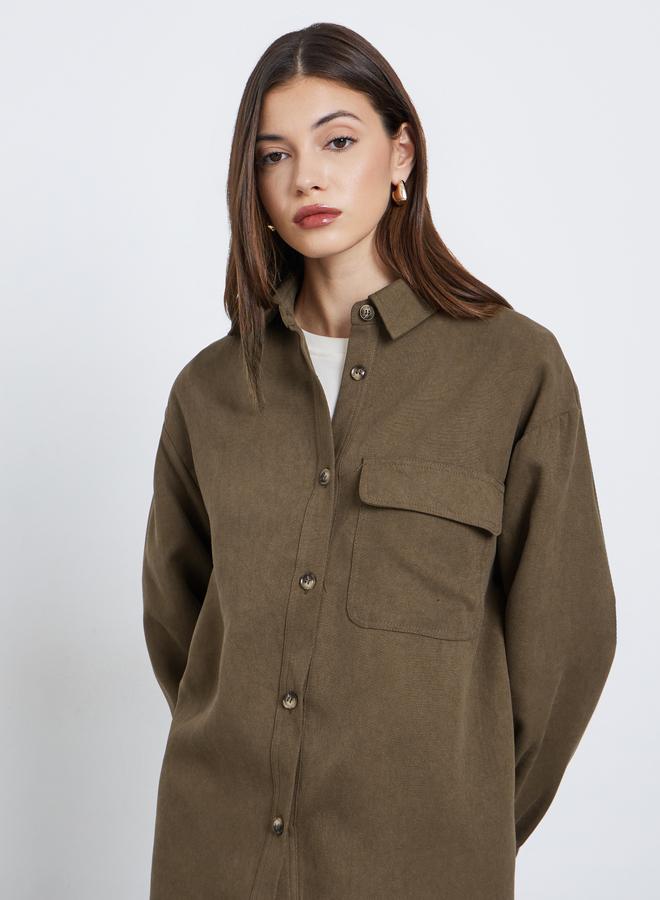 ستايلي بلوزة بأكمام طويلة مع تفاصيل جيب - Image 3