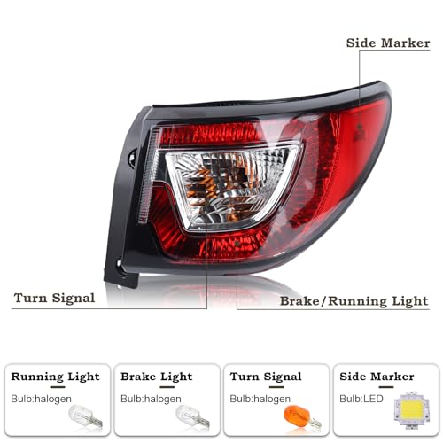 KAMDKI 1 Pair Tail Light Rear Lamp Compatible for 2013-2017 Chevy Traverse Left Driver And Right Passenger Side With Bulbs Both Lights 84266019 23301756 GM2804112 84266020 23301757 GM2805112 - Image 3