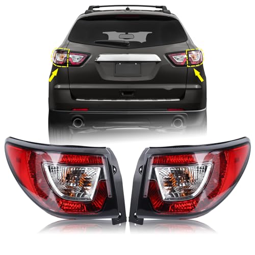 KAMDKI 1 Pair Tail Light Rear Lamp Compatible for 2013-2017 Chevy Traverse Left Driver And Right Passenger Side With Bulbs Both Lights 84266019 23301756 GM2804112 84266020 23301757 GM2805112 - Image 1