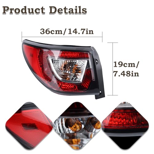 KAMDKI 1 Pair Tail Light Rear Lamp Compatible for 2013-2017 Chevy Traverse Left Driver And Right Passenger Side With Bulbs Both Lights 84266019 23301756 GM2804112 84266020 23301757 GM2805112 - Image 5