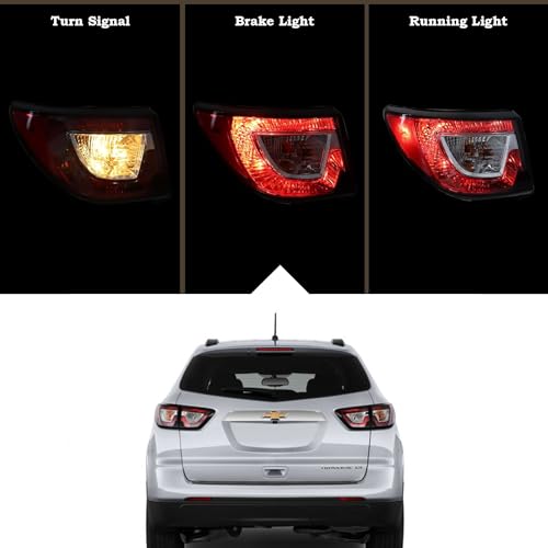 KAMDKI 1 Pair Tail Light Rear Lamp Compatible for 2013-2017 Chevy Traverse Left Driver And Right Passenger Side With Bulbs Both Lights 84266019 23301756 GM2804112 84266020 23301757 GM2805112 - Image 2