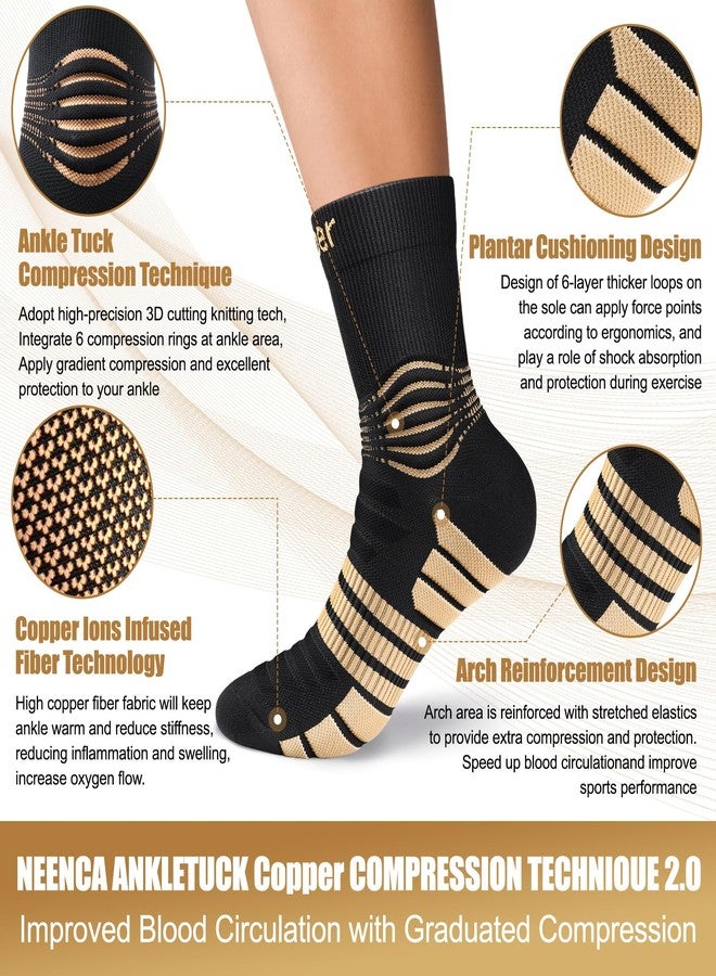 NEENCA Professional Copper Compression Socks, Medical Ankle Support Socks for Injuries Recovery & Pain Relief, Women & Men Circulation, Swelling, Runner, Travel, Pregnancy, Flying-1 Pair, 20-30 mmHg - Image 3