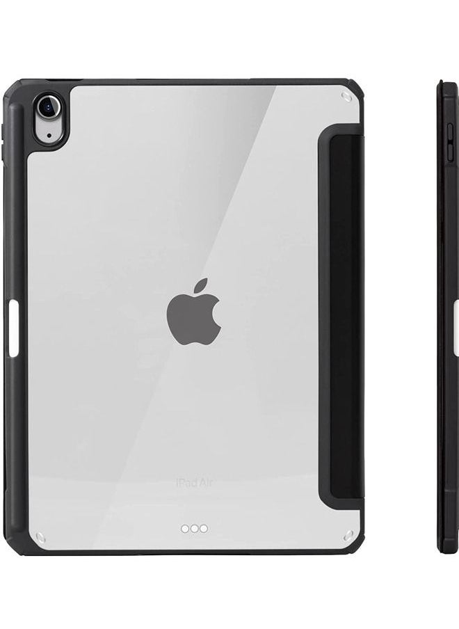 Case for New iPad 10th Generation 10.9 Inch 2022 / iPad 11th Generation 2025 - Shockproof Cover with Clear Transparent Back Shell with Pencil Holder, Auto Sleep/Wake Cover