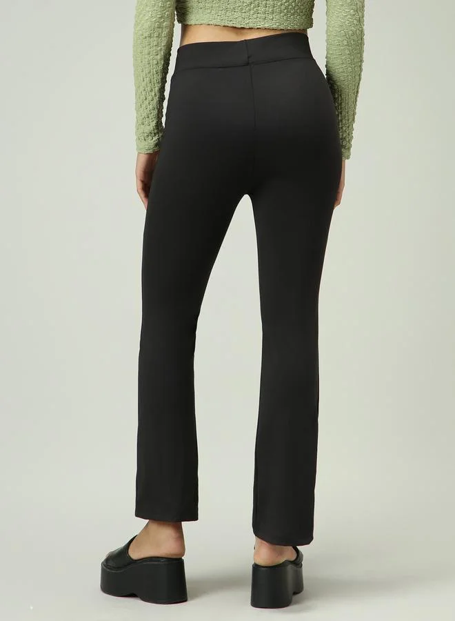 Outzidr  Black Fitted Flared Leggings for Women | Best Price UAE