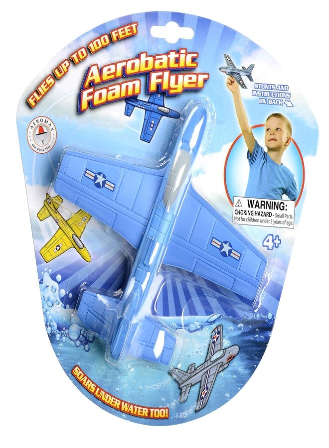 Aeromax Aerobatic Foam Flyer. Safe and Soft for Indoor & Outdoor use. (2 PK: 1 Blue 1 Yellow) - Image 2
