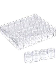 HOOKOR Transparent Plastic Bead Storage Set: 30 Jars for Diamond Painting, Nails & Small Items (1.15 x 1)  - Image 1