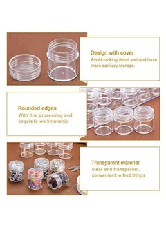 HOOKOR Transparent Plastic Bead Storage Set: 30 Jars for Diamond Painting, Nails & Small Items (1.15 x 1)  - Image 4