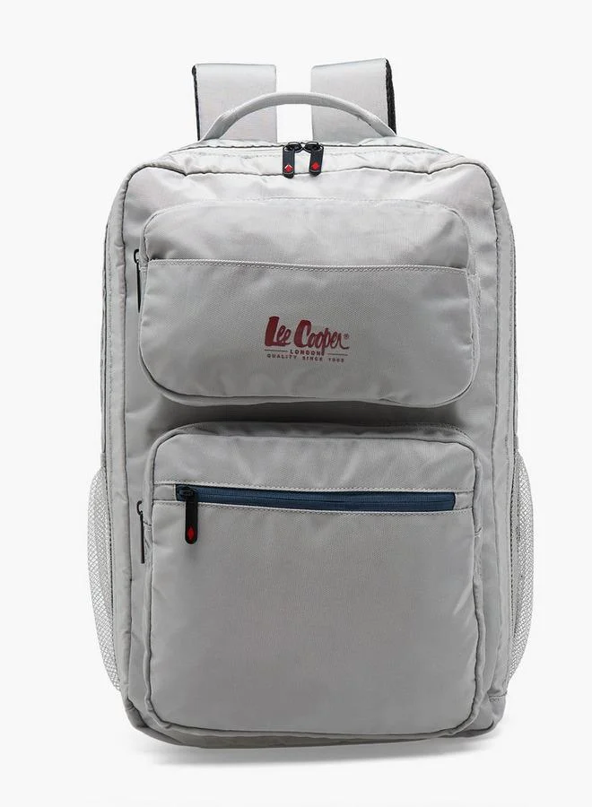 Lee Cooper Logo Print 3-Piece School Backpack For Kids 13+ Years With Lunch Bag And Pouch