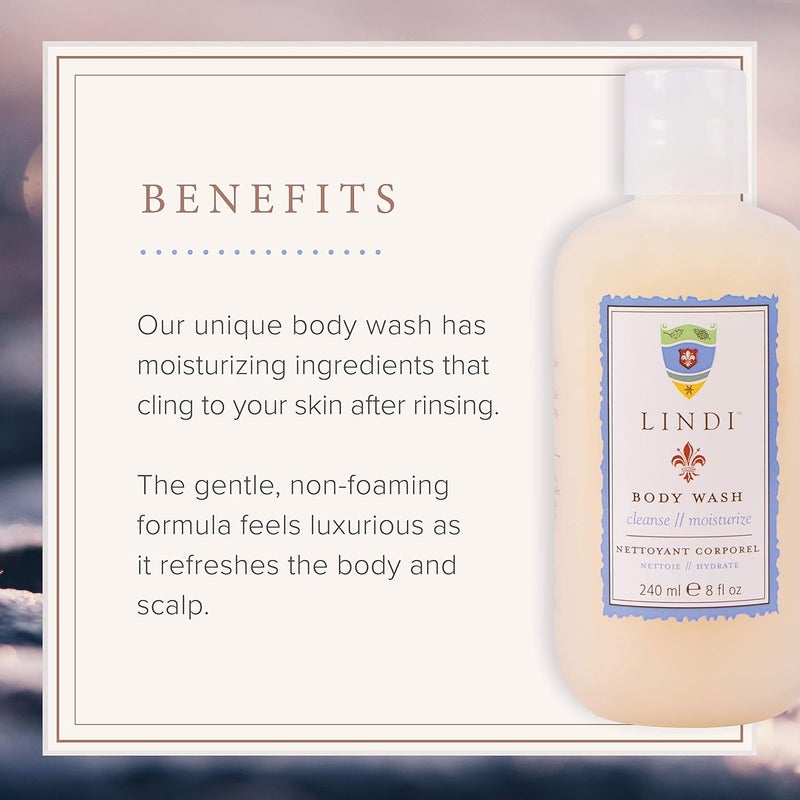 Lindi Skin Body Wash for Dry Itchy Sensitive Skin Gentle NonFoaming Formula That Hydrates and Refreshes Your Body and Scalp Relieves Painful Effects of Radiation Burn Chemo Rash 8 fl oz - Image 3