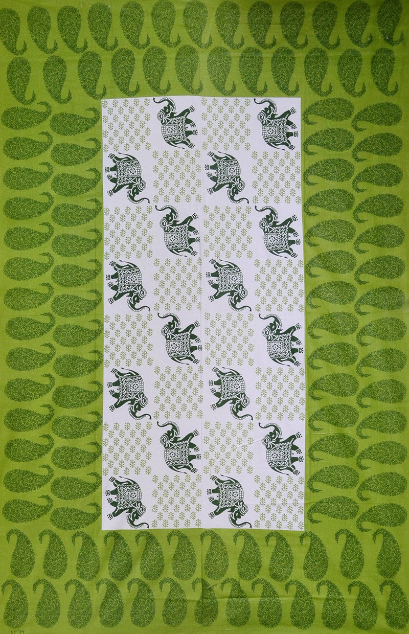 RajasthaniKart Pure Cotton 144 TC Single Size Bed Sheet with 1 Pillow Cover - Bedsheet for Single Bed (Green, Single Bedsheets Cotton,203) - Image 2