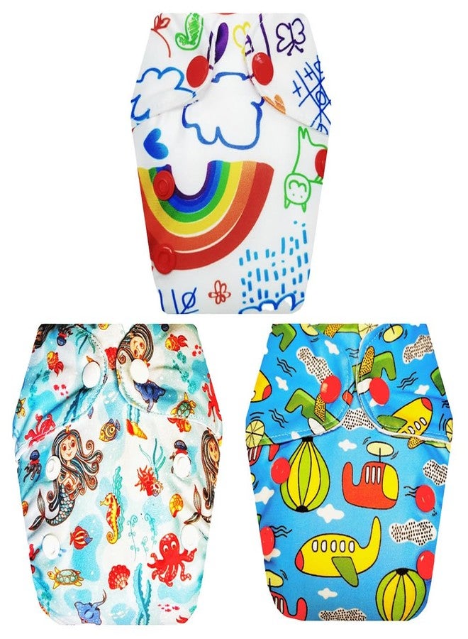 حفاضات قماشية فاخرة من دمبلدو للأطفال حديثي الولادة مع ماصة مدمجة (عبوة من 3 قطع) | ملائمة تمامًا | تسمح بمرور الهواء | مناسبة للسفر | للاستخدام طوال اليوم | من 0 إلى 4 أشهر | للجنسين - Image 1