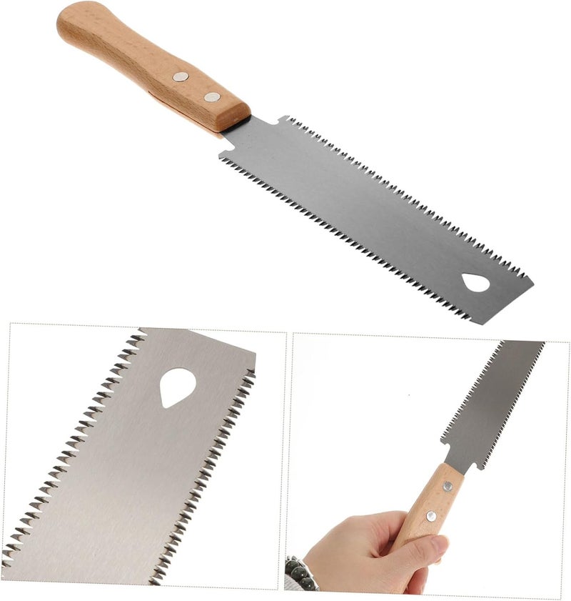Uonlytech Double-sided Japanese Pull Saw Comfortable Wooden Handle for Woodworking and Tree Trimming Lightweight Hand Saw for Home and Garden Use - Image 4