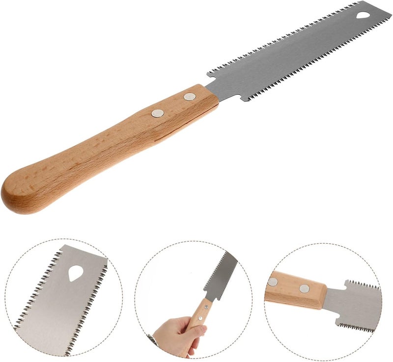 Uonlytech Double-sided Japanese Pull Saw Comfortable Wooden Handle for Woodworking and Tree Trimming Lightweight Hand Saw for Home and Garden Use - Image 3