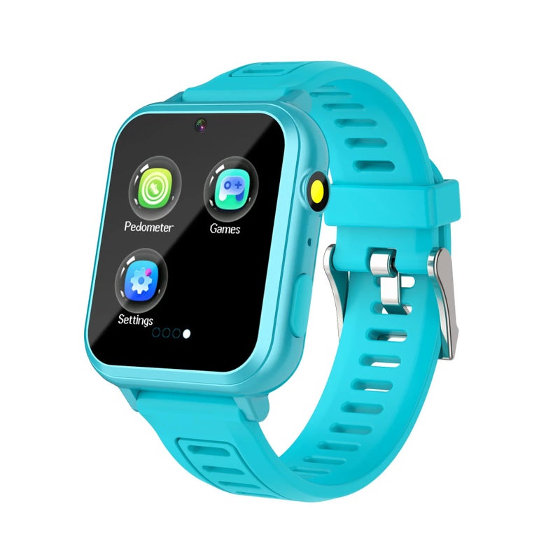 FUYUN Children's Wristwatch 24 Games Kids Smart Watch Music Play Pedometer Tracker Time Display Video Audio Record Torch Smartwatch, Light Blue 0114578 - Image 1