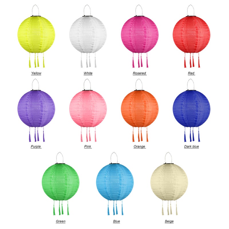 Solar Operated LEDs Outdoor Lantern Hanging Light Decorative Lantern 300mm/ 12inches IP65 Water Resistance Built-in 600mAh Rechargeable Cell for Garden Yard Patio Wedding Party Decoration - Image 3