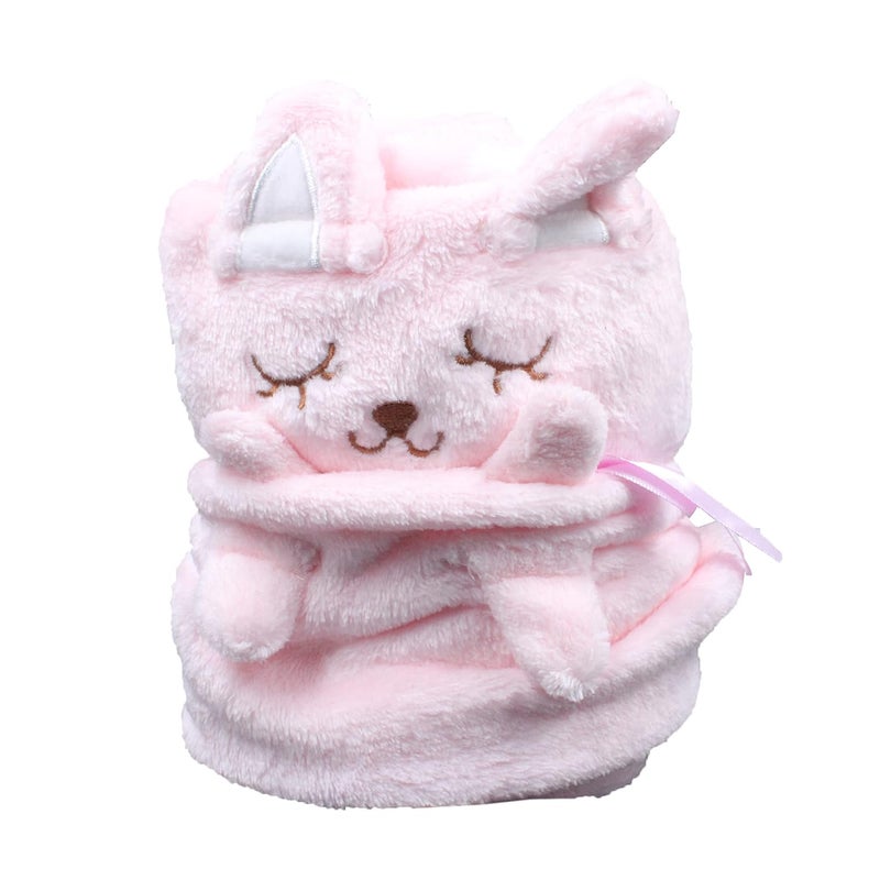 JADES Baby Quilt Ultra Soft Plush Lightweight Super Comfortable Baby Blankets Swaddle for Infant Toddler Pink Cat - Image 1