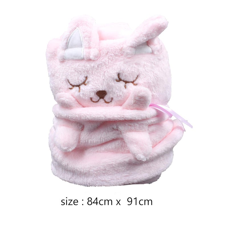 JADES Baby Quilt Ultra Soft Plush Lightweight Super Comfortable Baby Blankets Swaddle for Infant Toddler Pink Cat - Image 2