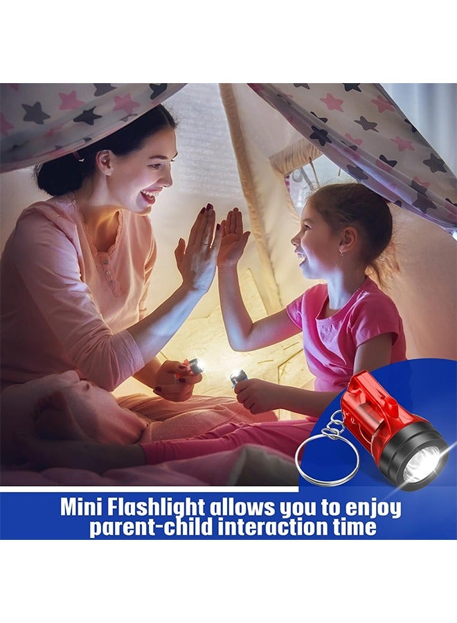 اتش واي 12 قطعة سلاسل مفاتيح مصباح يدوي صغير ، سلاسل مفاتيح LED للأطفال بألوان متنوعة 1.5 بوصة سلاسل مفاتيح محمولة باليد لهدايا حفلات التخييم - Image 3