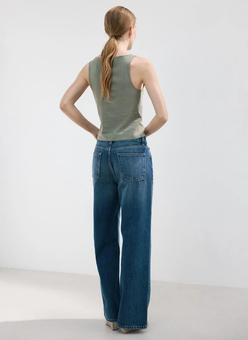 MANGO Cotton Gilet With Buttons