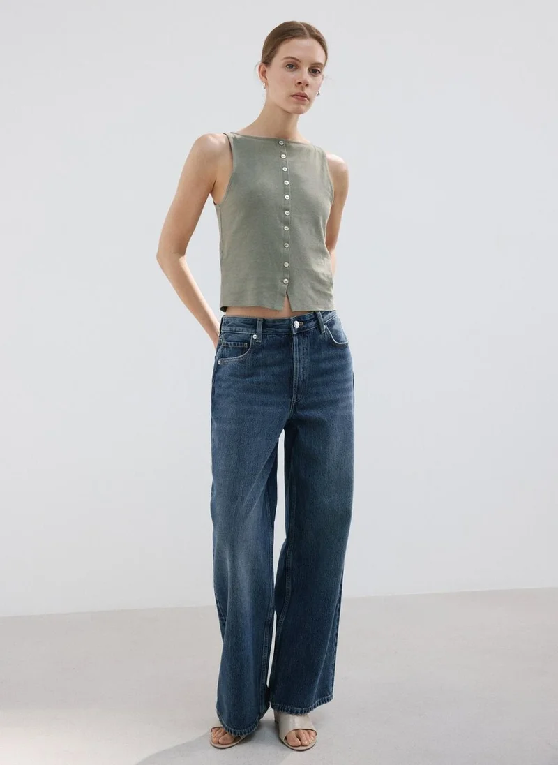 MANGO  Cotton Gilet With Buttons for Women | Best Price UAE