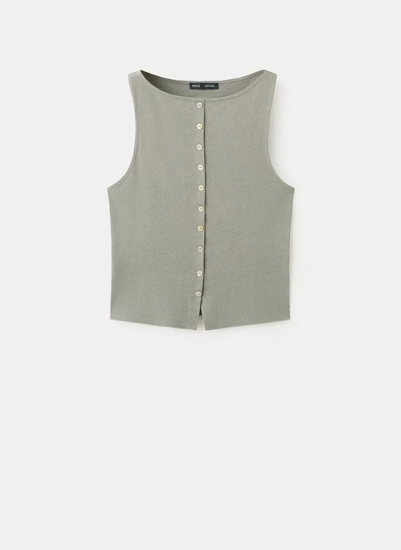 MANGO  Cotton Gilet With Buttons for Women | Best Price UAE