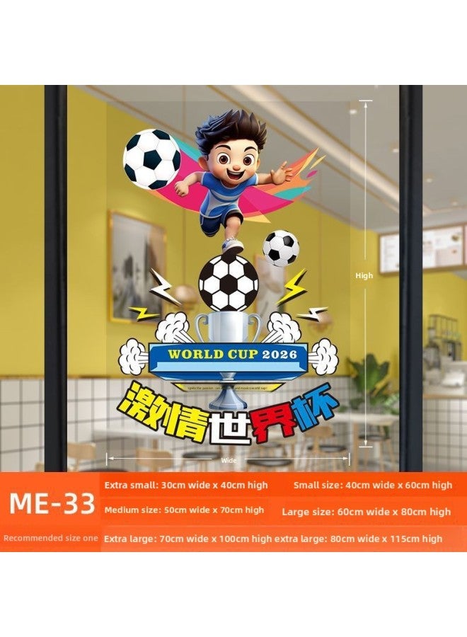 2026 World Cup Theme Scene Decoration Atmosphere Setup –Specifications:(width 60x height 80cm )uv transparent glass sticker Color Category:SJB05 ME+33 - Image 1