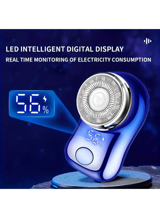 ماكينة حلاقة كهربائية للرجال زرقاء، شاحن سريع من نوع USB-C، ماكينة حلاقة لاسلكية، بطارية طويلة الأمد، ماكينة حلاقة للسفر - Image 3
