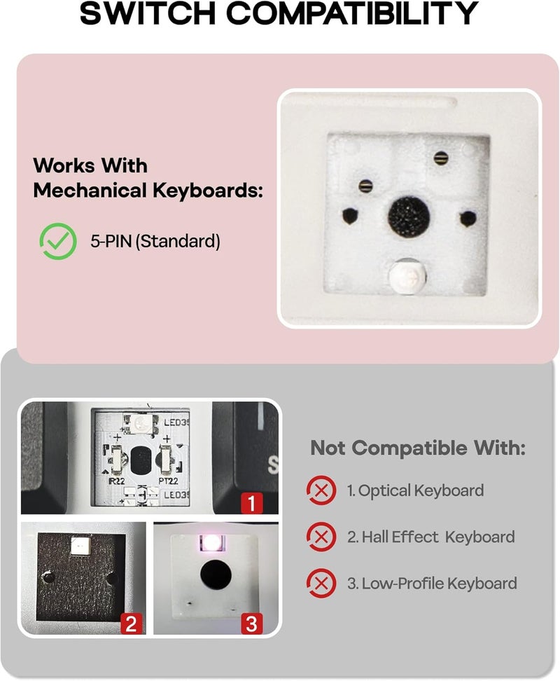 EPOMAKER Cream Marble 47gf Gaming Keyboard Switches, 35 PCS Linear Switch, 5-Pin Pre-Lubed Switch, Creamy Switches, Compatible with MX Keycaps for Mechanical Keyboard - Image 3