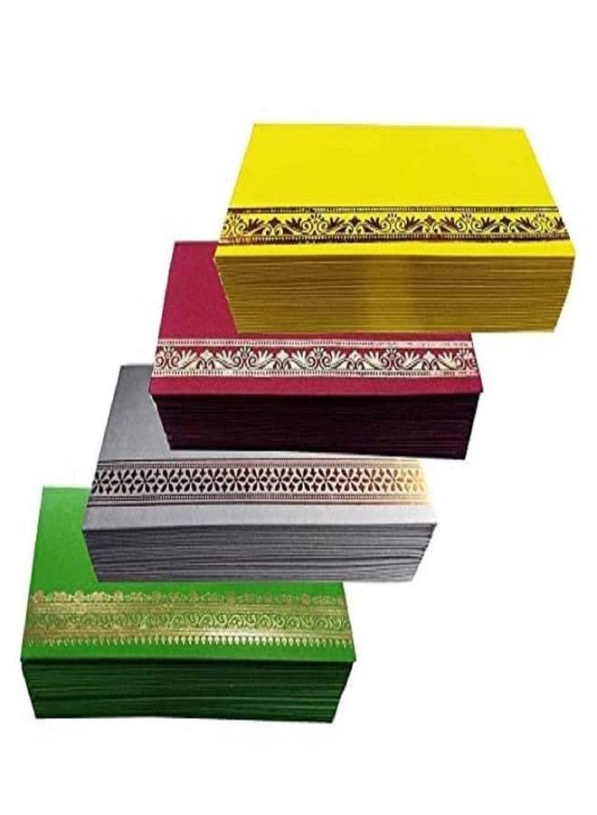 DeLegarde Flower Designer 25 Pcs Multicolored Money Envelope, Shagun Envelop, Wedding, Engagement, Any Occasion Cash Gift Money Cover Made with Card Paper Sheet 7.4 X 3.8 inch - Image 1