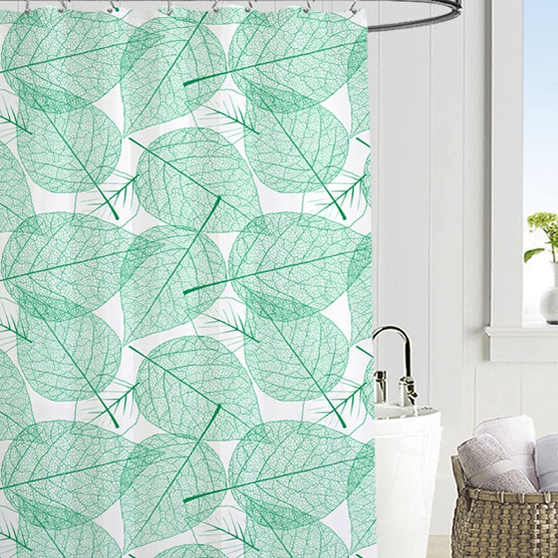 general PEVA Shower Curtain with Starfish Pattern, Waterproof Bathroom Partition with Hooks - Image 1